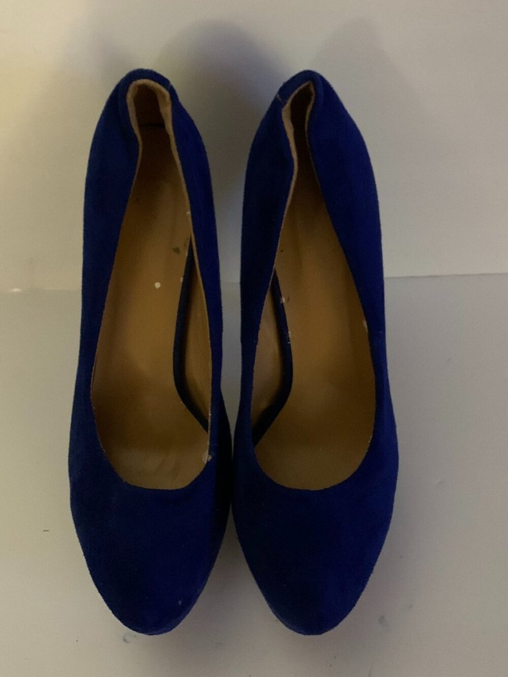 Blue Suede Pumps, Twisted, Size 8